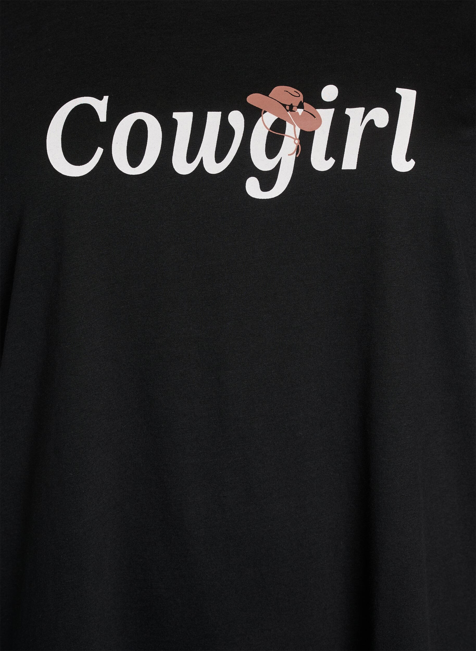 Zizzi T-shirt met print, Zwart, Packshot image number 2