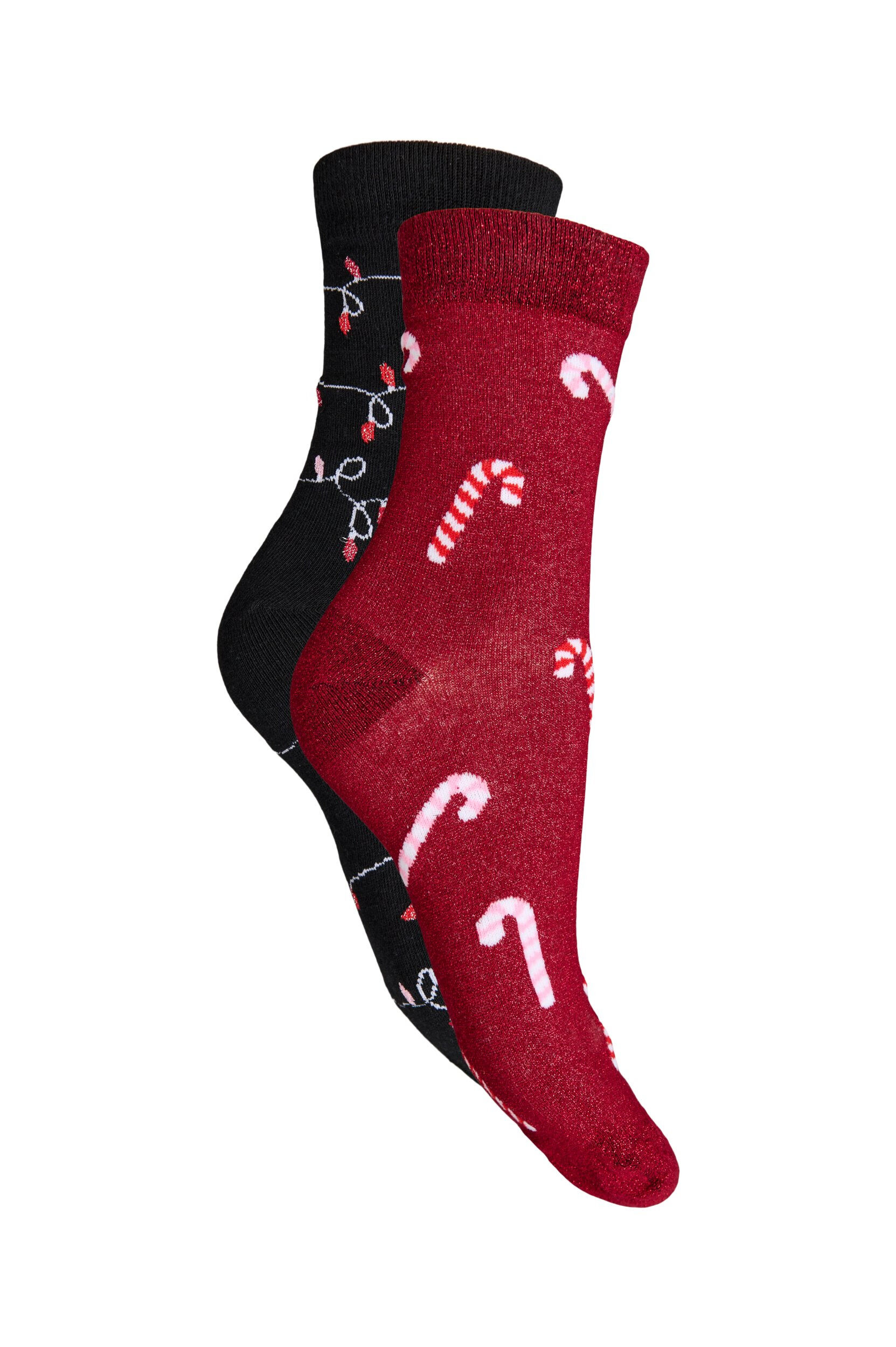 Zizzi2-pack kerstsokken, Rood, Packshot image number 1