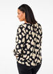 Blouse met lange mouwen, print en strikjes, Zwart, Model image number 2
