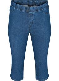 Driekwart broek in katoenmix, Dark blue denim
