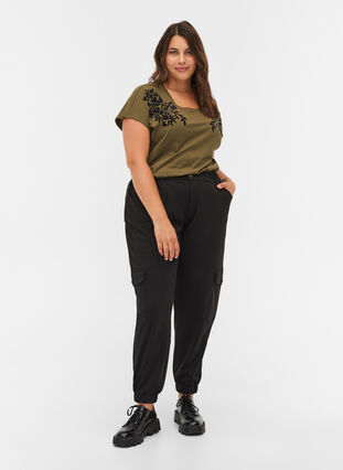 Katoenen t-shirt met print, Ivy Green, Model image number 3
