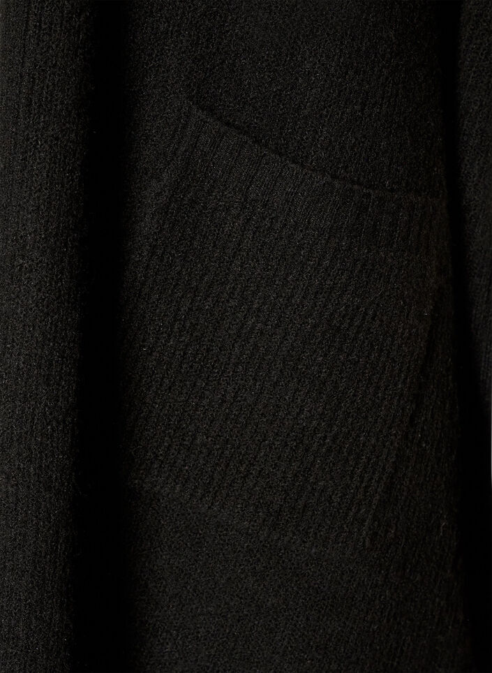 Cardigan met open voorkant en wijde mouwen, Zwart, Packshot image number 3