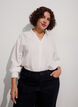 Losse shirt met V-hals, Wit, Model image number 0
