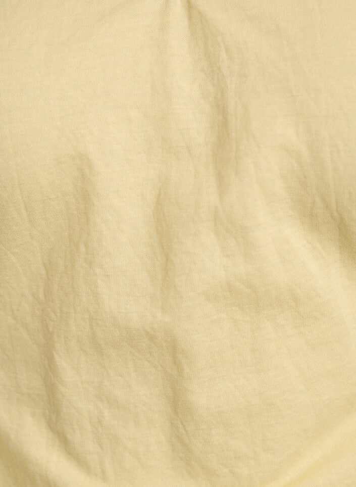 Blouse in een katoenmix met V-hals en striklint, Geel, Packshot image number 2