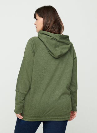 Sweatshirt met verstelbare onderkant, Rifle Green Mel., Model image number 1