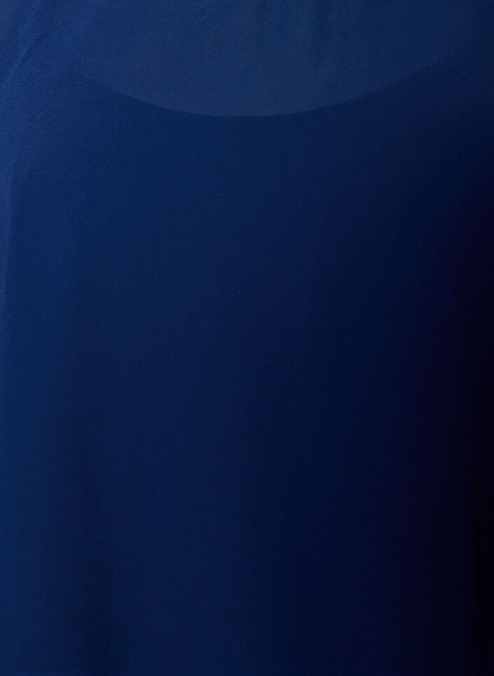 Maxi jurk met ruches en afneembare cape, Blauw, Packshot image number 2