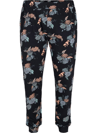 Katoenen pyjama broek met bloemenprint, Black Flower AOP, Packshot image number 0