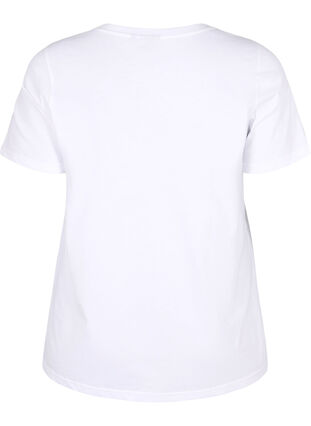 T-shirt in katoen met opdruk, Bright White COLOR, Packshot image number 1