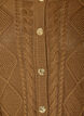 Kabelgebreide cardigan met decoratieve knopen, Bruin, Packshot image number 2