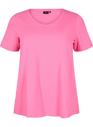 Effen basic katoenen T-shirt, Roze