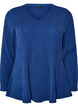 Jersey blouse met een geribde textuur en een A-lijn pasvorm, Blauw, Packshot image number 0