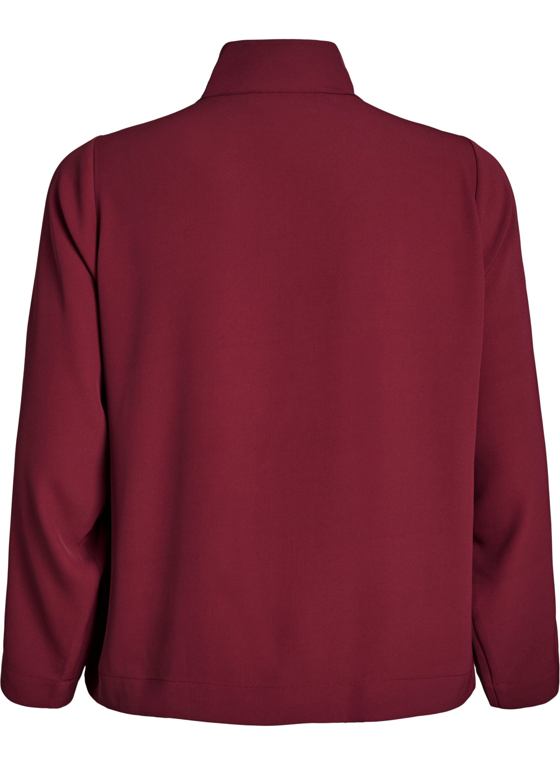 Zizzi Trackjack met sportieve details en ritssluiting, Donker Bordeaux, Packshot image number 1