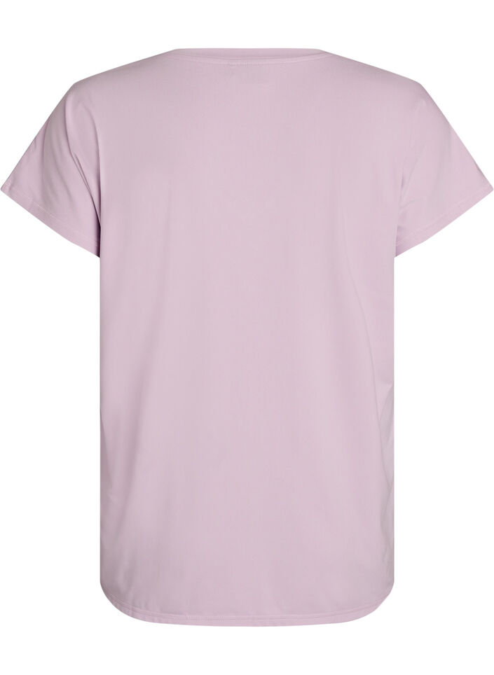 Losvallend trainings-T-shirt met V-hals, Paars, Packshot image number 1