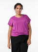 T-shirt met korte mouwen in een katoenmix, Paars, Model image number 0