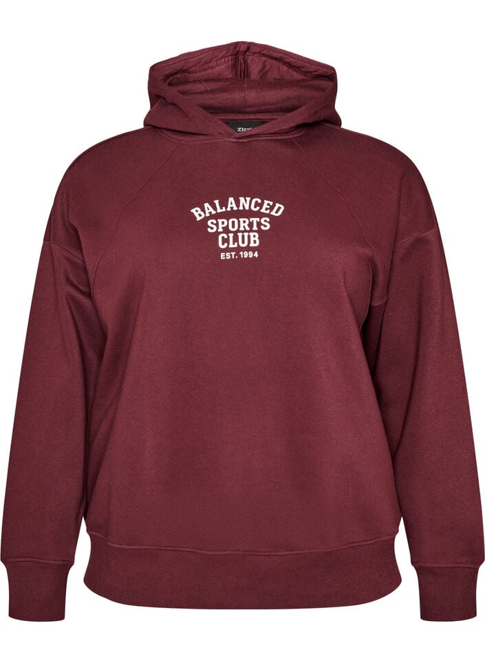 Hoodie met borstprint, Rood, Packshot image number 0