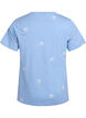T-shirt in biologisch katoen met geborduurde motieven, Blauw, Packshot image number 1