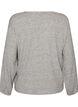 Jersey blouse met geribde textuur en V-hals, Grijs, Packshot image number 1