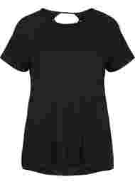Trainings t-shirt in viscose met ruguitsnijding, Black