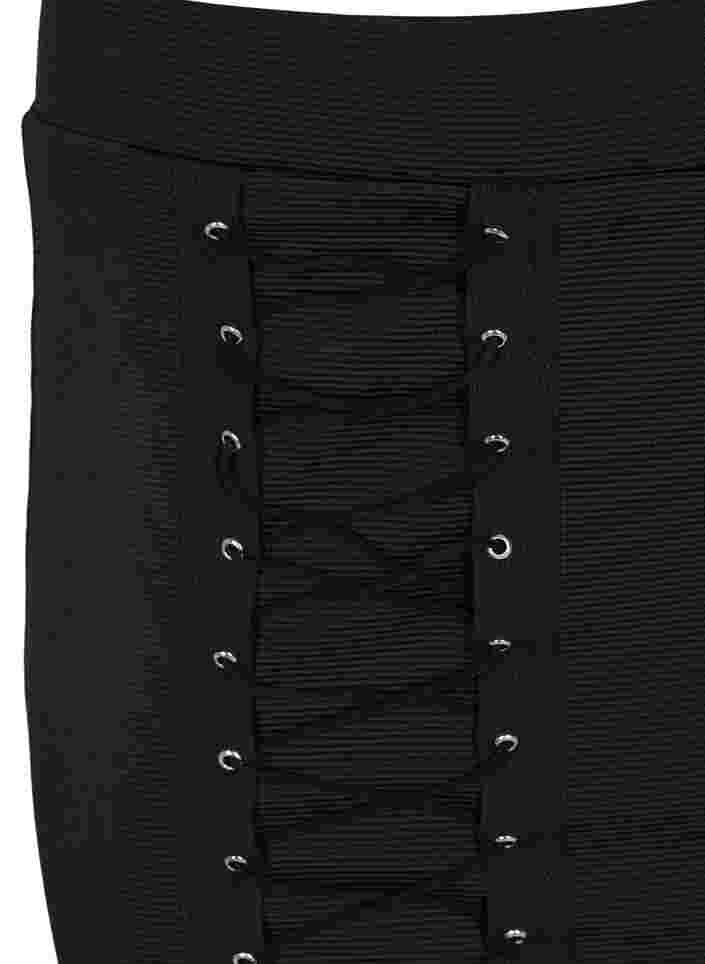 Nauwsluitende rok met kant, Black, Packshot image number 2