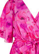 Knielange jurk met bloemenprint en wikkeleffect, Pink Rose AOP, Packshot image number 2
