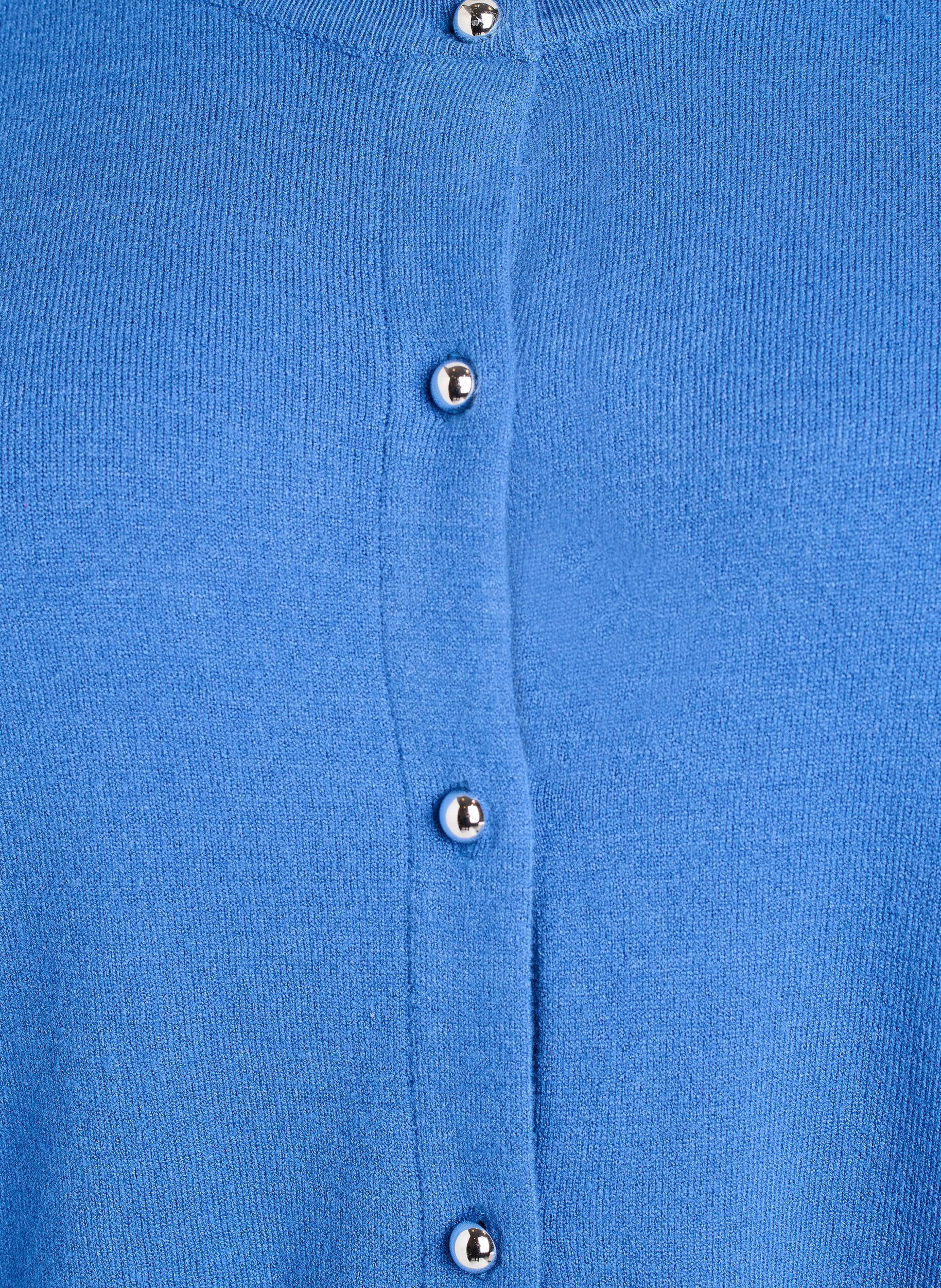Zizzi Cardigan met ronde knopen, Blauw, Packshot image number 2