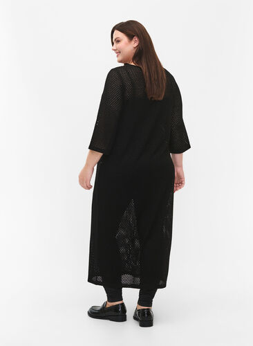 Kanten jurk met 3/4 mouwen, Black, Model image number 1