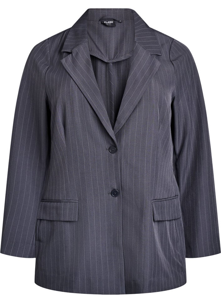 Blazer met zakken en splitjes, Grijs, Packshot image number 0