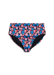 Hoog getailleerde bloemrijke bikini broekjes, Rood