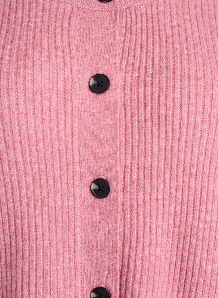 Vest van ribtricot met knopen, Roze, Packshot image number 2