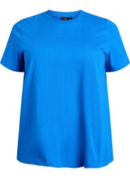 Basic katoenen T-shirt met ronde hals, Blauw