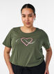 T-shirt met motief, Groen, Model image number 0