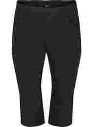 Nauwsluitende driekwart broek in katoenmix, Black