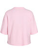 Los gebreide shirt met korte mouwen, Roze, Packshot image number 1
