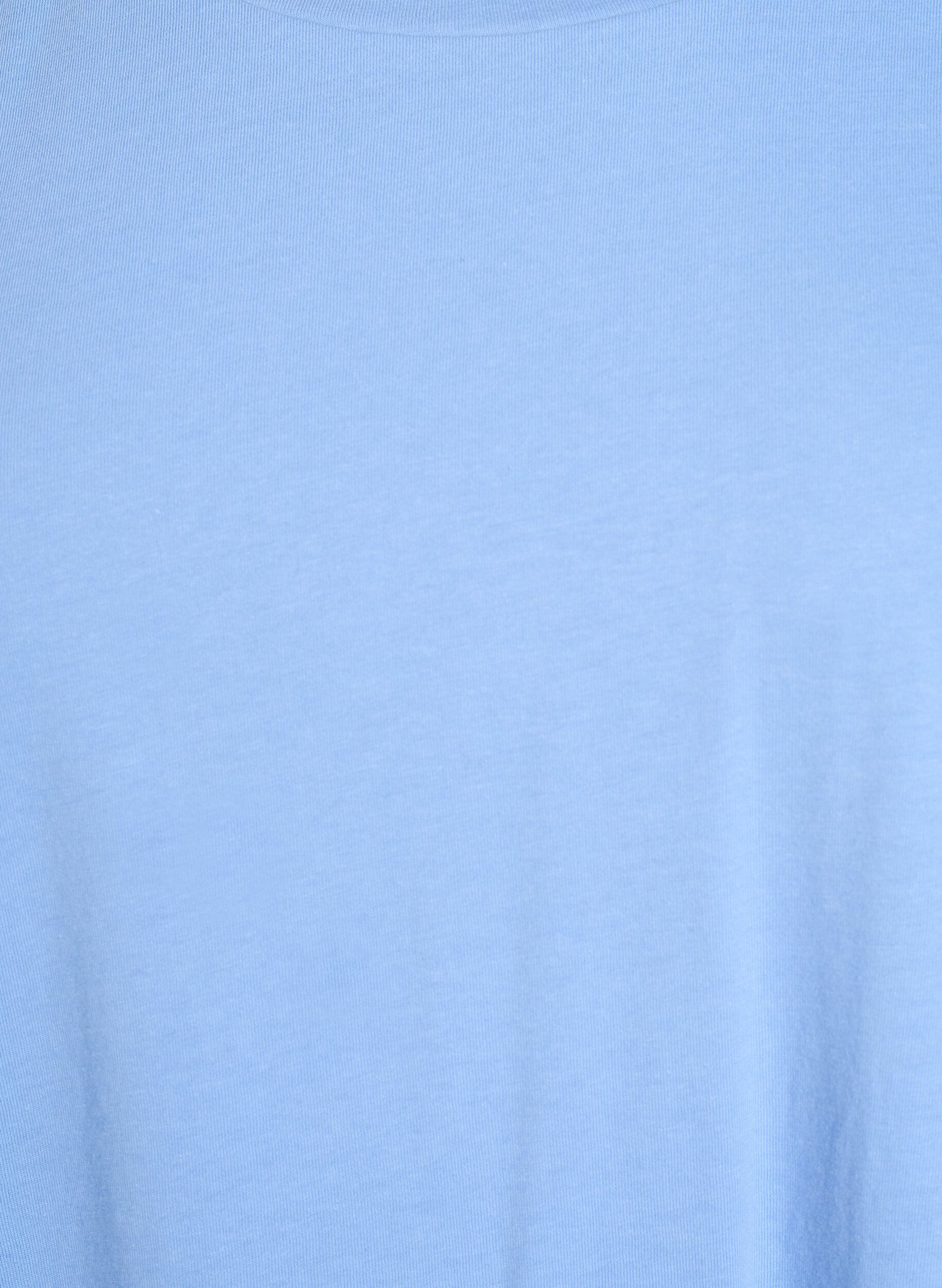 ZizziT-shirt met korte mouwen van katoenmix, Blauw, Packshot image number 2