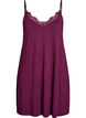 Nachtjapon van viscose met kanten randje, Donker Bordeaux, Packshot image number 0
