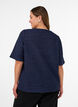 Blouse met structuur en glitter, Blauw, Model image number 2