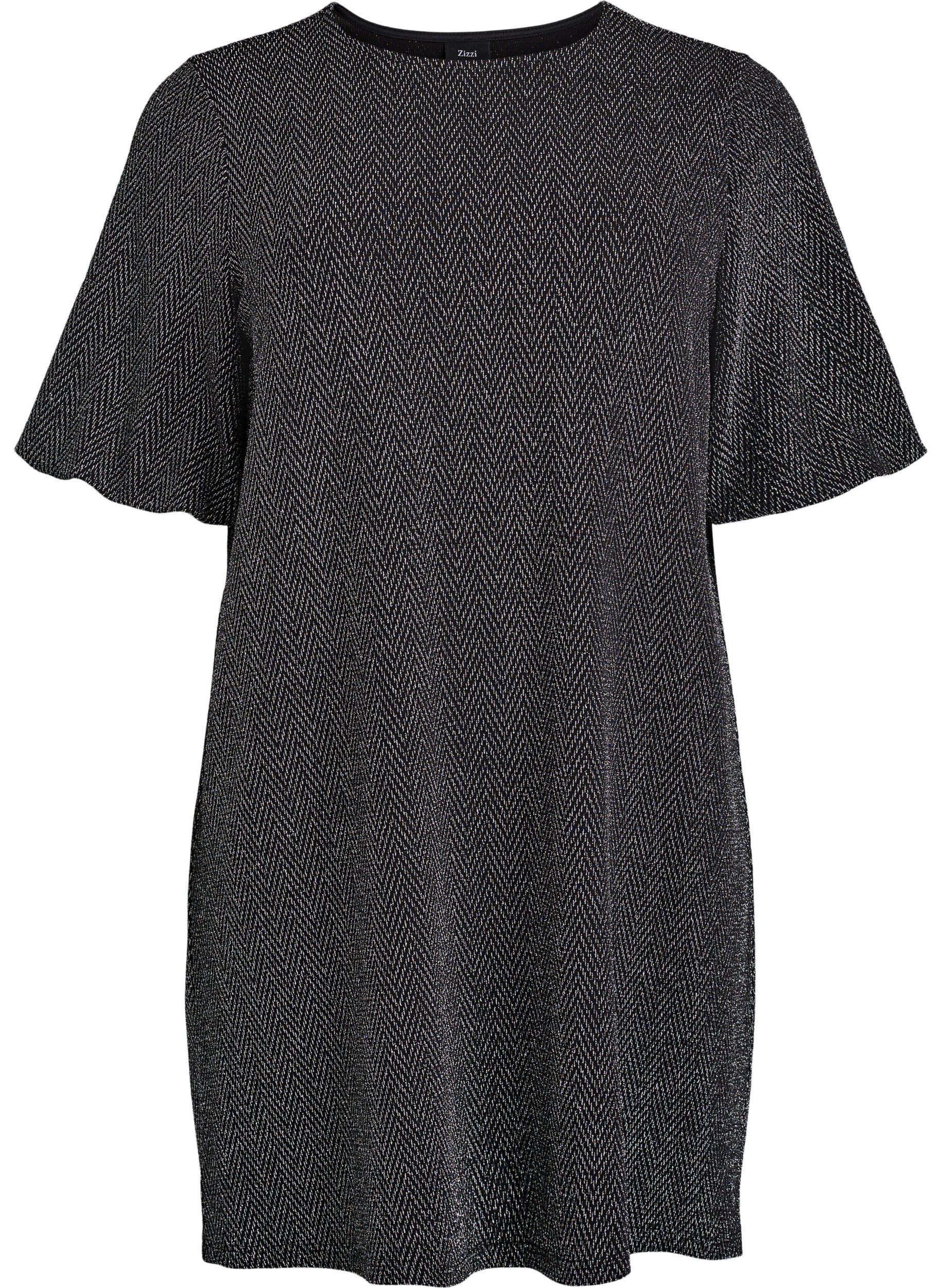 Korte jurk met glitterpatroon