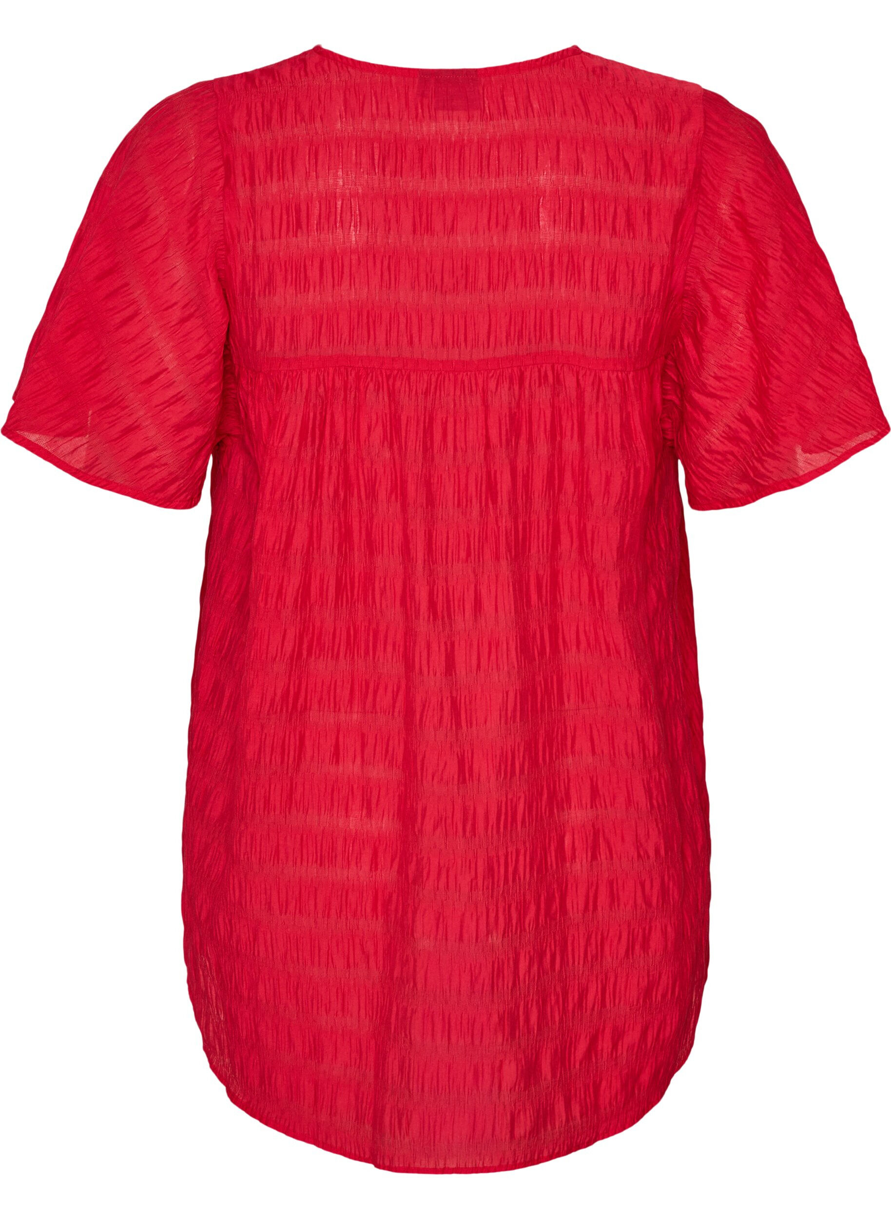 ZizziTuniek in lyocell met vlindermouwen, Rood, Packshot image number 1