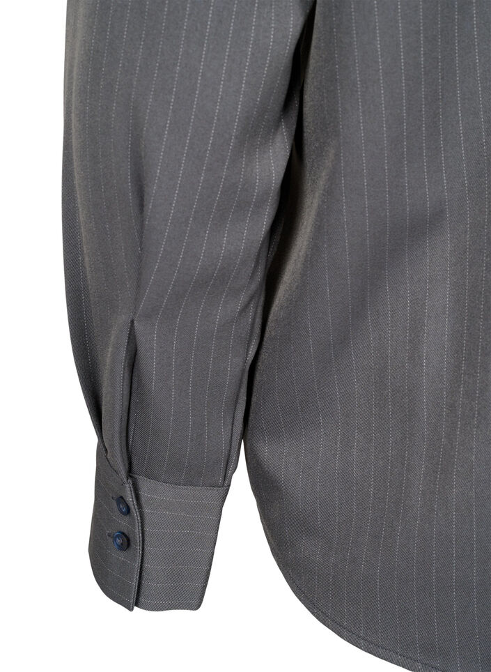 Krijtstreepoverhemd met borstzakken, Dark Shadow Pin St., Packshot image number 4