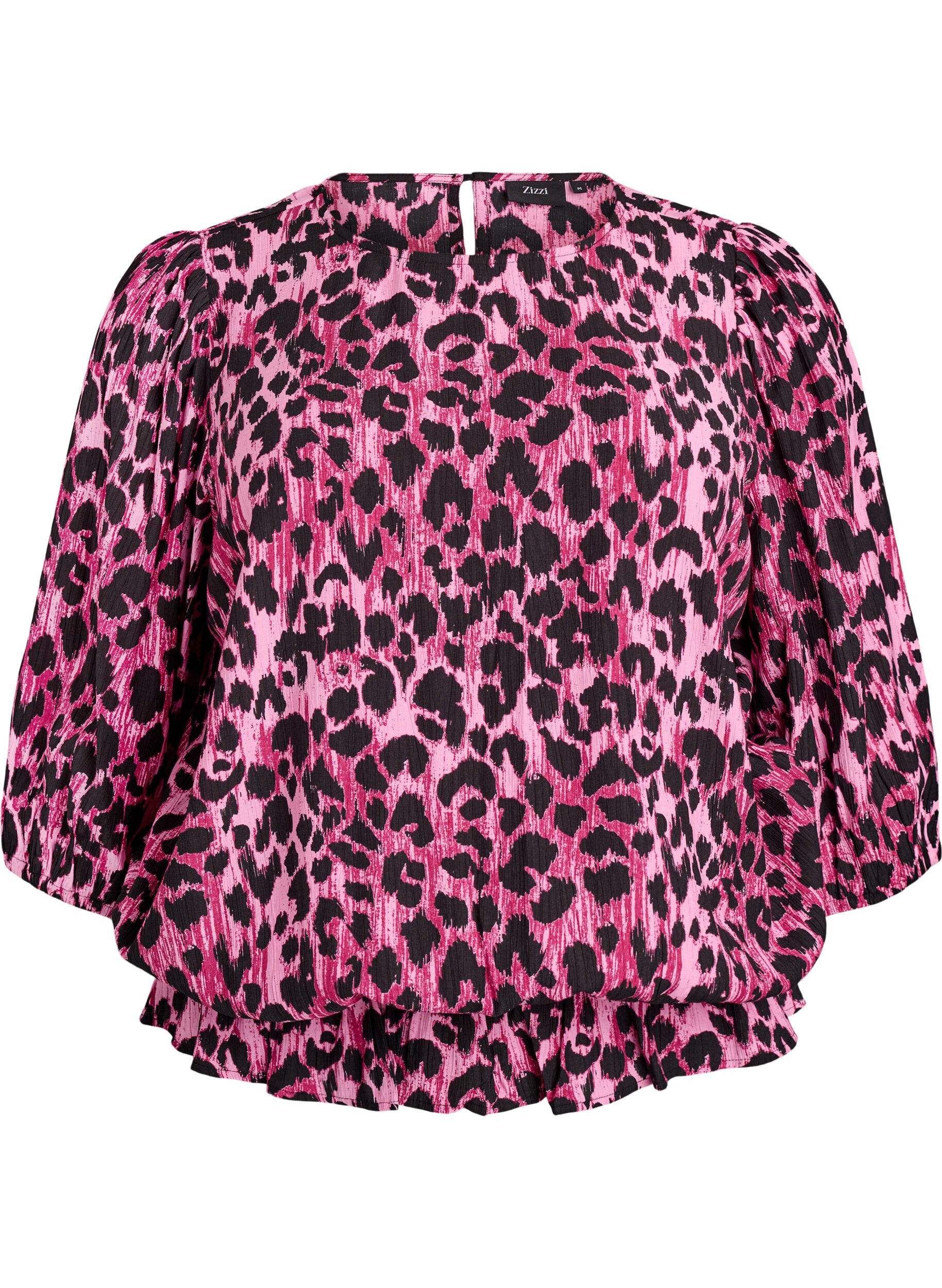 Viscose blouse met 3/4 mouwen en balloneffect