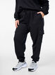 Cargo broek in zachte sweatstof, Black, Model image number 2