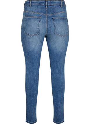 Sanna jeans met superslanke pasvorm en knoopsluiting, Blue denim, Packshot image number 1