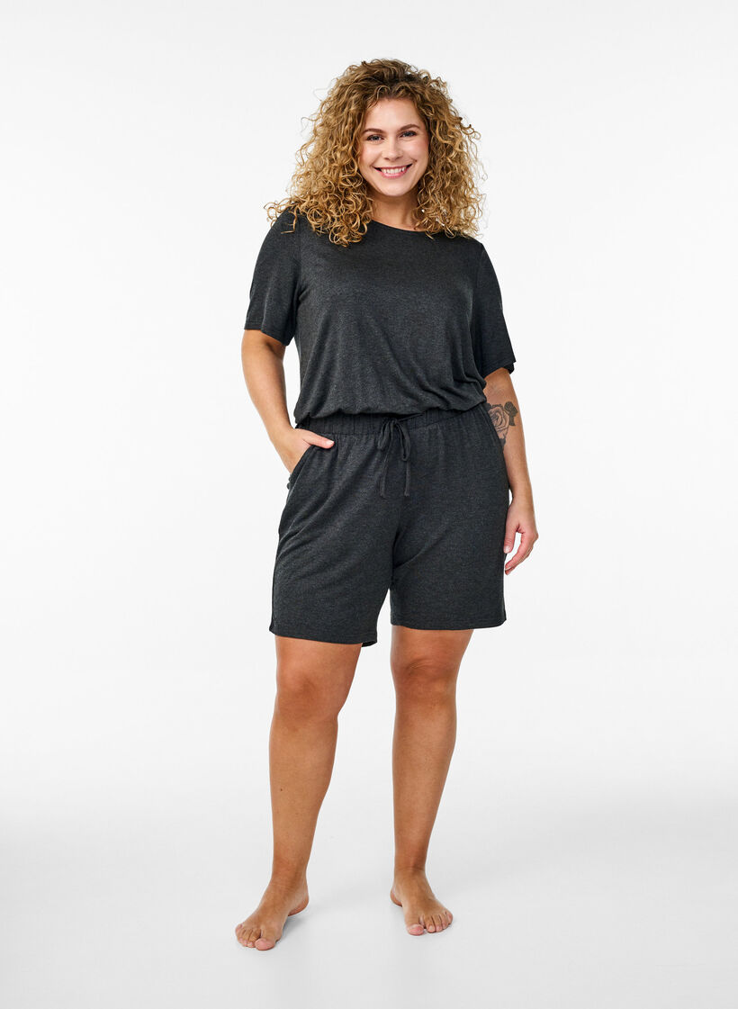Jumpsuit met korte pijpen, Grijs, Model image number 1