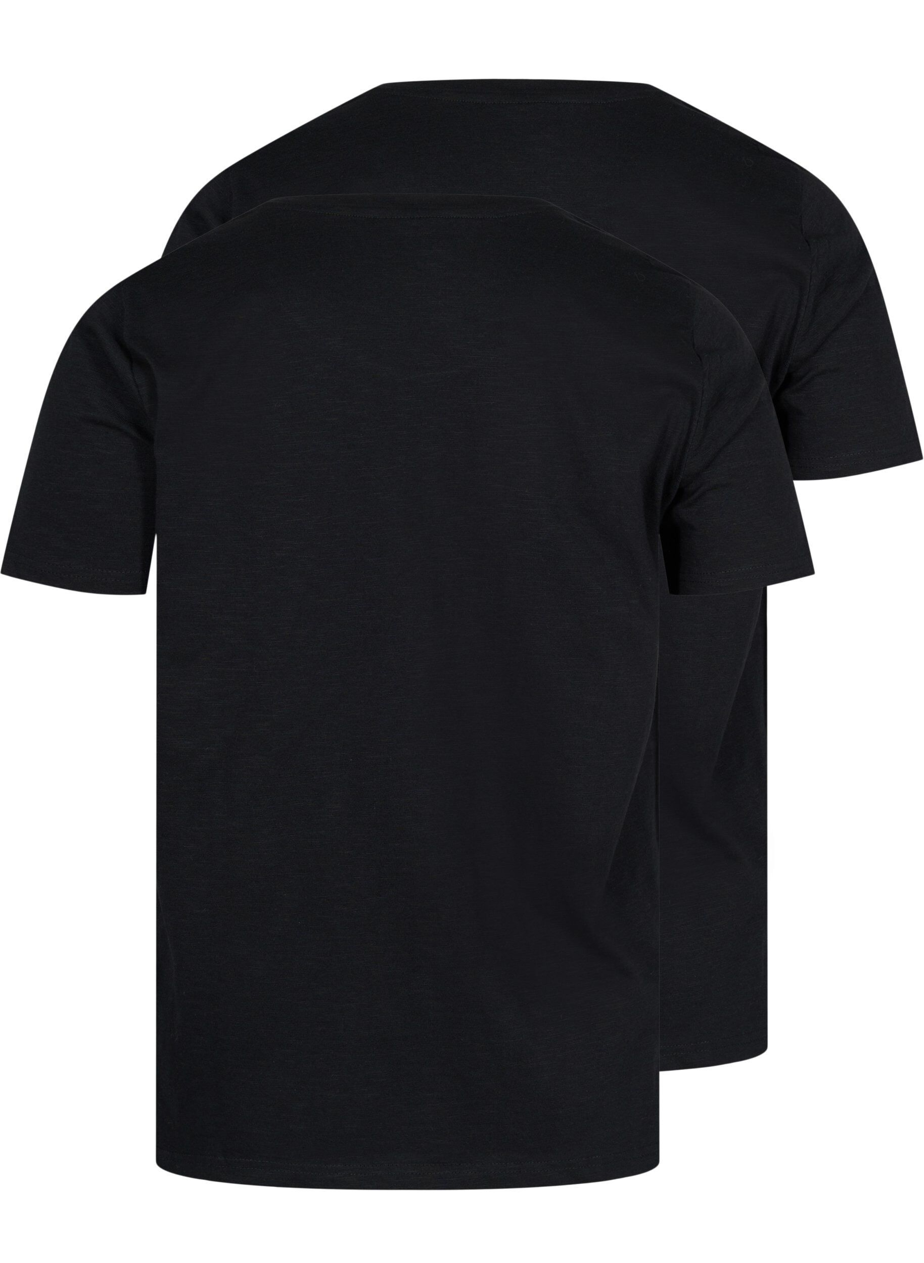 Zizzi Set van 2 basic t-shirts in katoen, Black/Black, Packshot image number 1