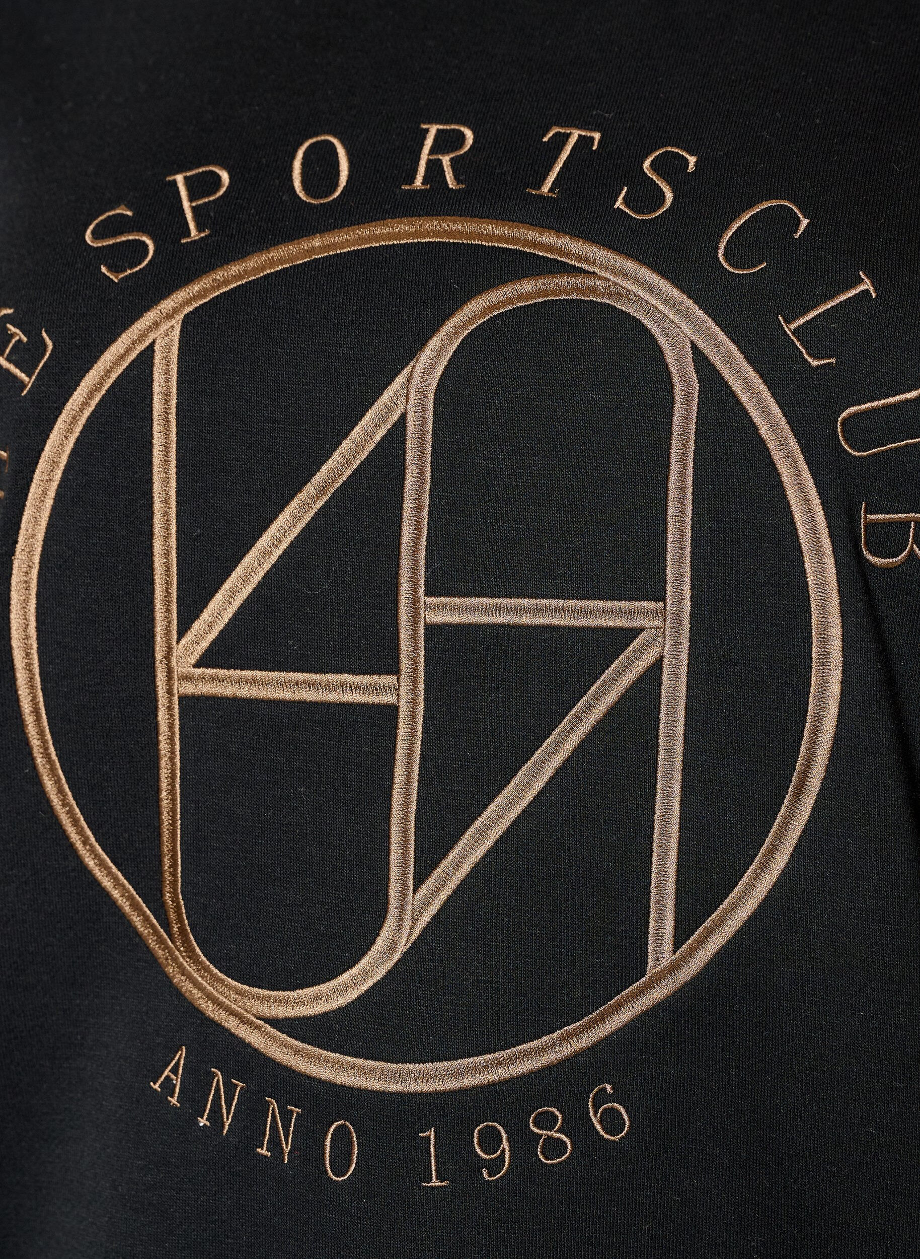 ZizziSweatshirt met geborduurde tekst, Zwart, Packshot image number 2