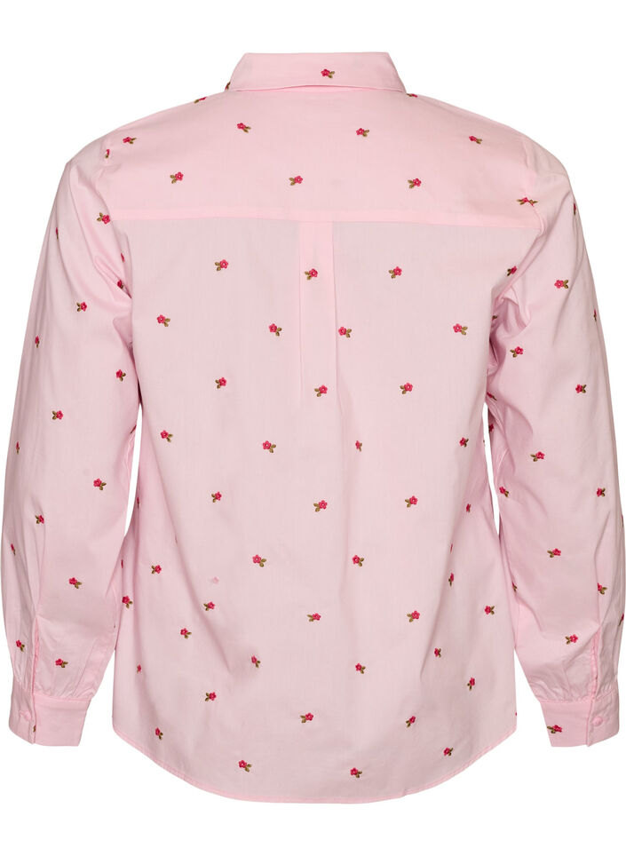 Shirt met geborduurde bloemen, Roze, Packshot image number 1