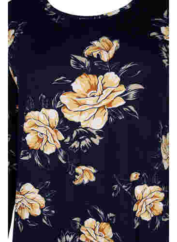 Bloemen blouse met lange mouwen, Night Sky Flower AOP, Packshot image number 2