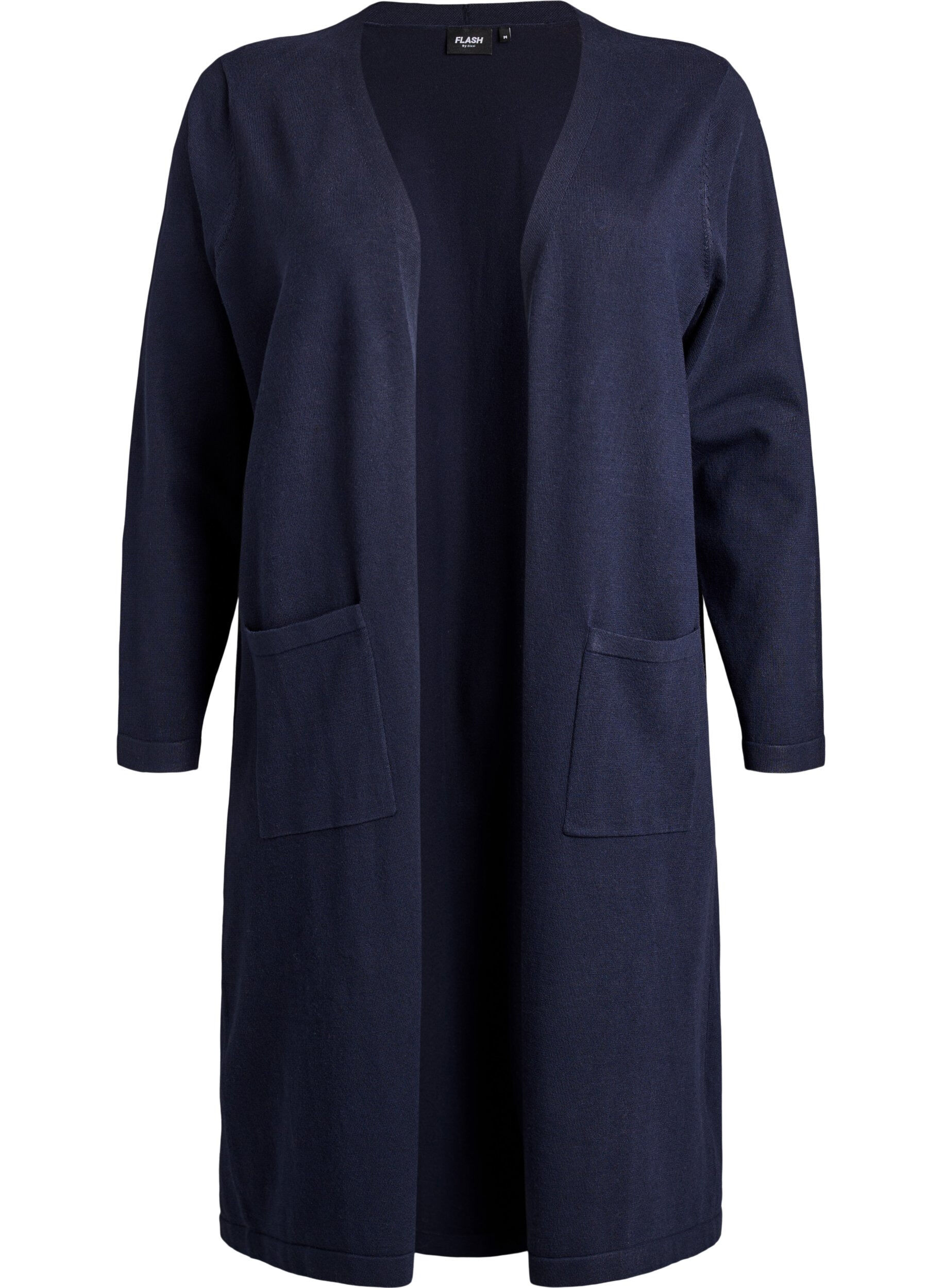 ZizziLang, open vest met zakken, Blauw, Packshot image number 0