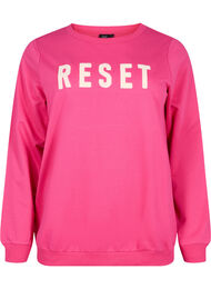 Sweatshirt met tekst, Fuchsia P. W. Reset