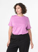 Basic katoenen T-shirt met ronde hals, Paars, Model image number 0